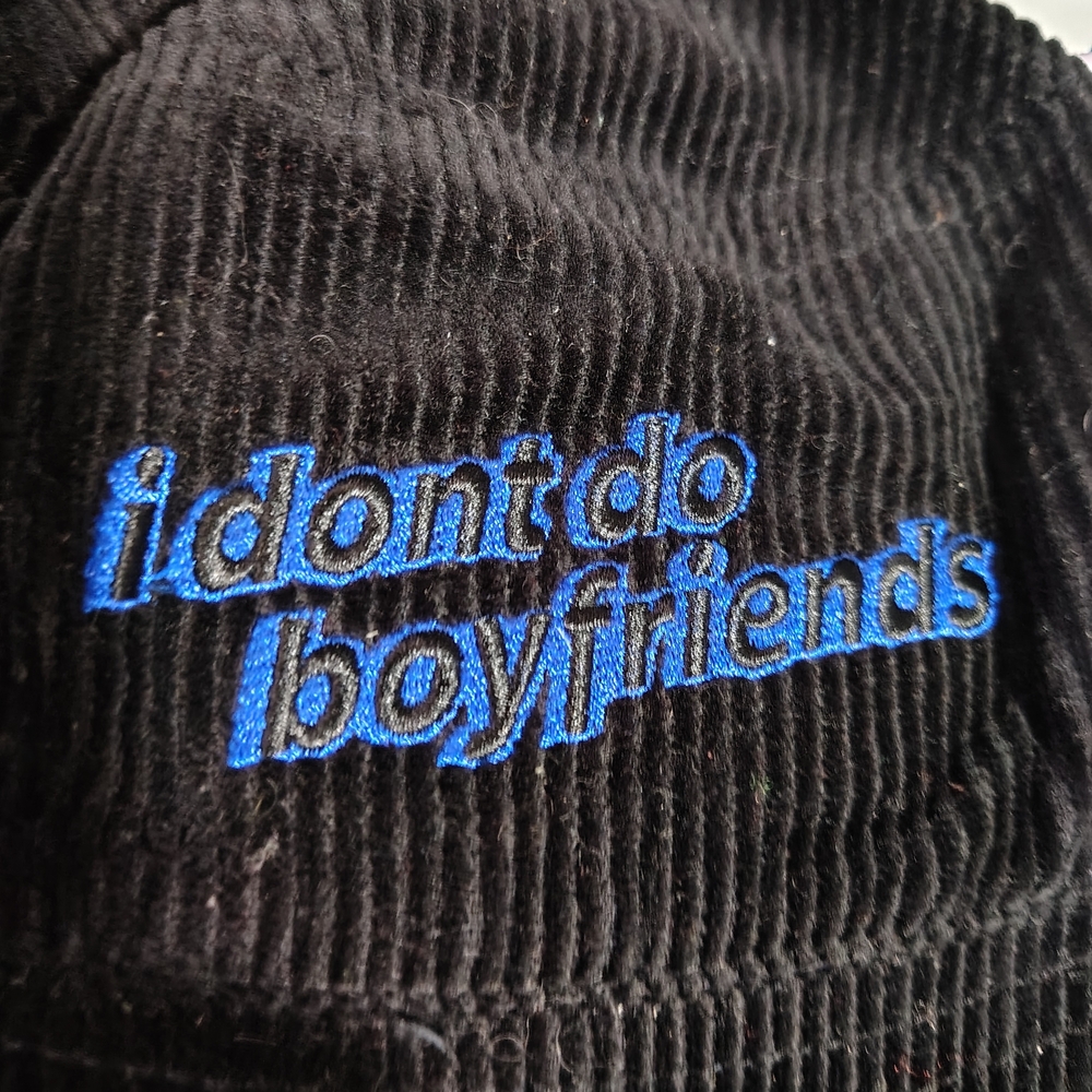 😎🔥 H&M Black Corduroy Bucket Hat with "Blue Details"  ( NWOT 💯 )